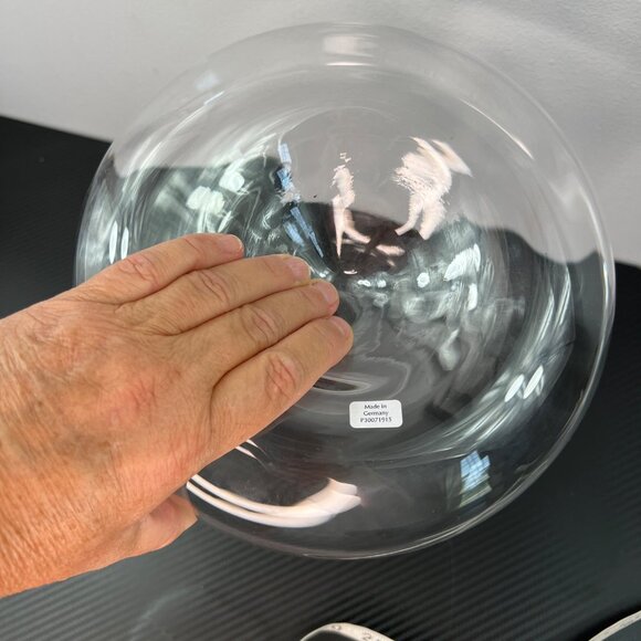 Glass Wine Decanter Carafe Vase Made In Germany Concave Bottom Wide Base - Picture 9 of 11